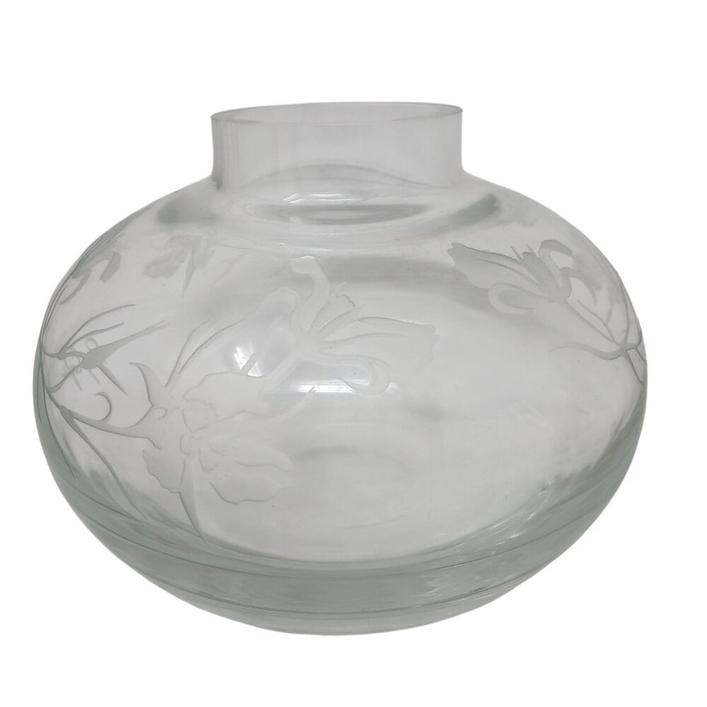 Signed Perry Coyle Crystal Glass Vase "Mariposa Wildflower" 24/100 VTG 1991#H-7